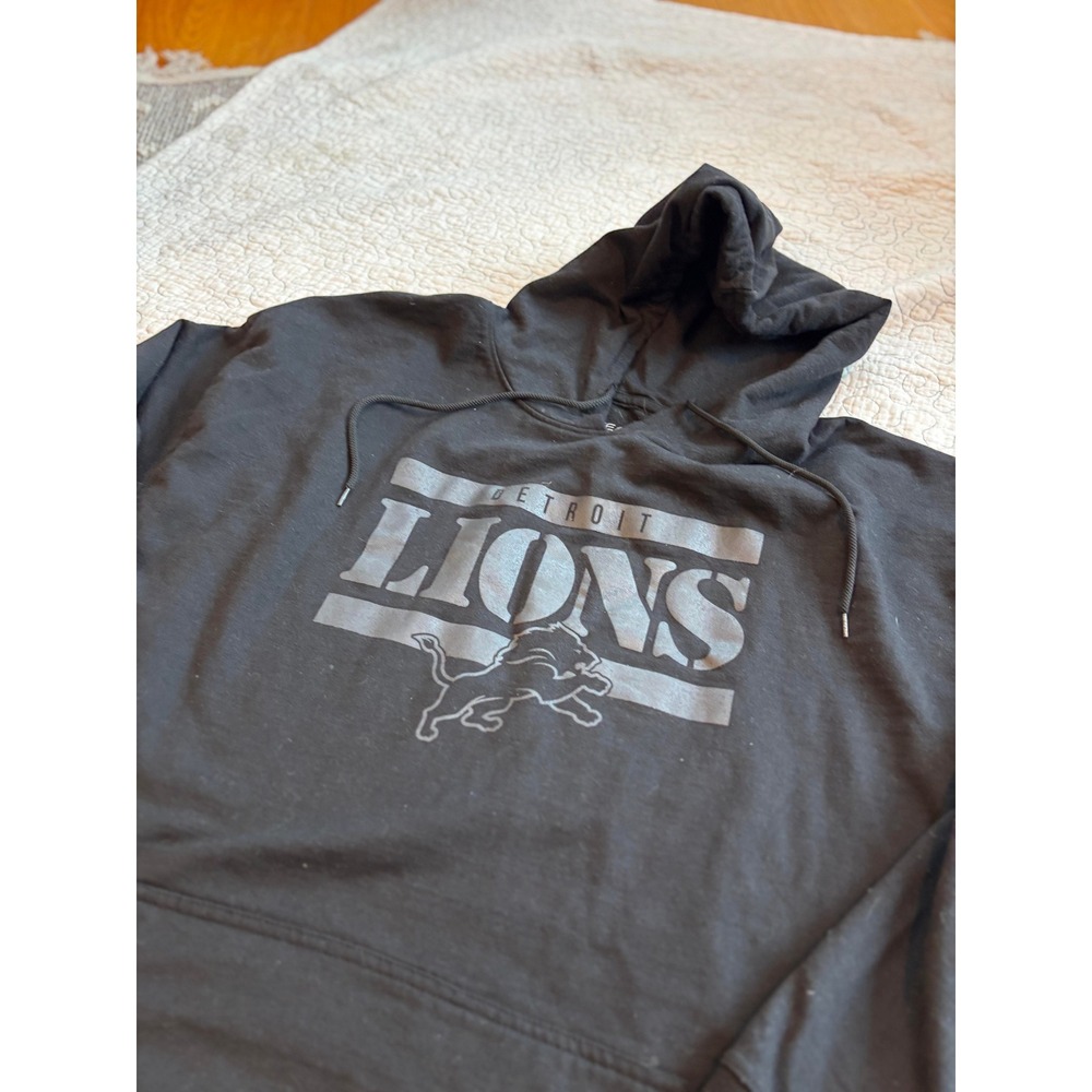 Detroit Lions NFL Team Apparel Mens Black Pullover Hoodie Sweatshirt 3XL NWOT - Picture 3 of 5